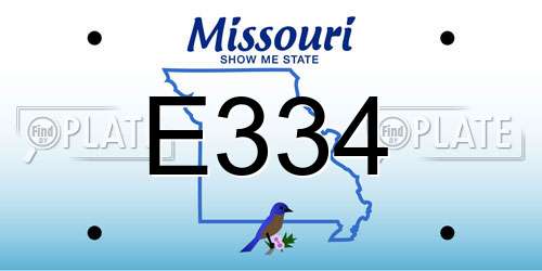 E334 Missouri License Plate