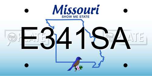 E341SA Missouri License Plate