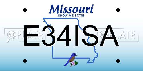 E34ISA Missouri License Plate
