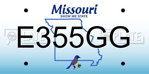 E355GG Missouri License Plate