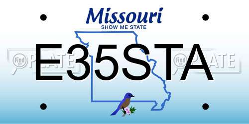 E35STA Missouri License Plate