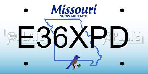 E36XPD Missouri License Plate