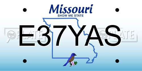 E37YAS Missouri License Plate