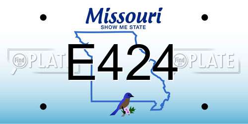 E424 Missouri License Plate