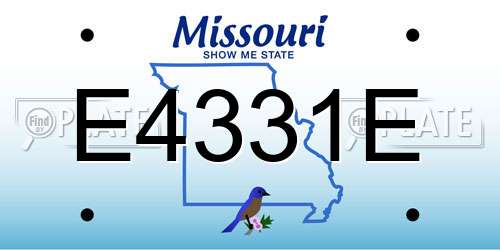 E4331E Missouri License Plate
