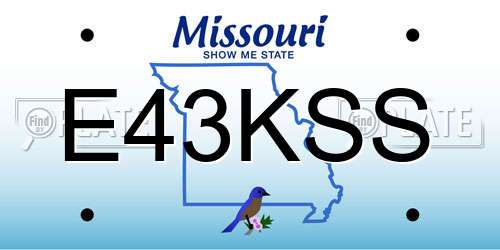 E43KSS Missouri License Plate