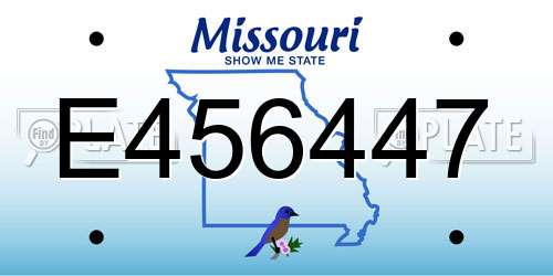 E456447 Missouri License Plate