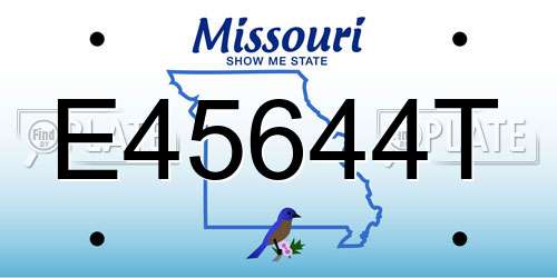 E45644T Missouri License Plate