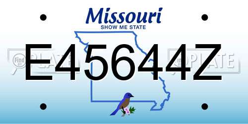 E45644Z Missouri License Plate