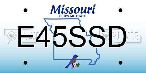 E45SSD Missouri License Plate