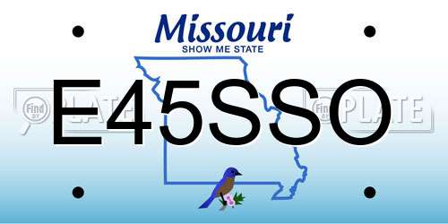 E45SSO Missouri License Plate