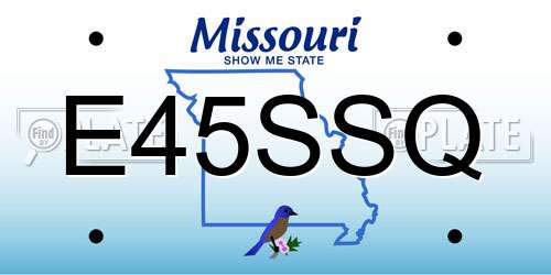 E45SSQ Missouri License Plate