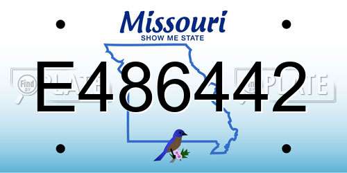 E486442 Missouri License Plate