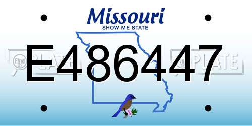 E486447 Missouri License Plate