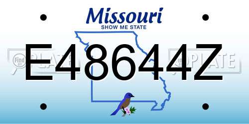 E48644Z Missouri License Plate