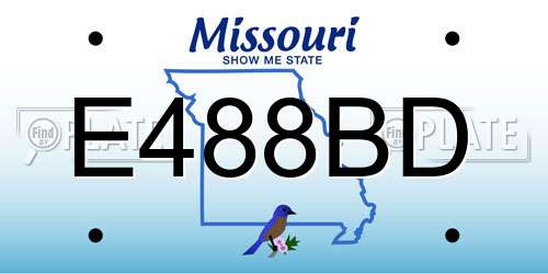 E488BD Missouri License Plate
