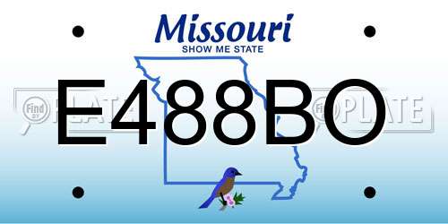 E488BO Missouri License Plate