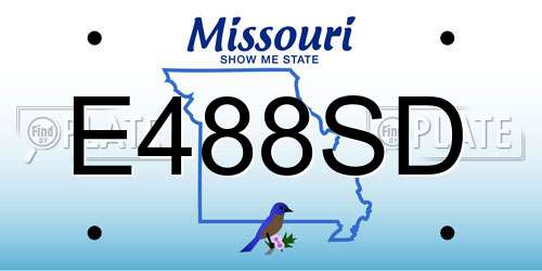 E488SD Missouri License Plate