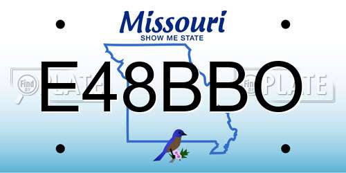 E48BBO Missouri License Plate