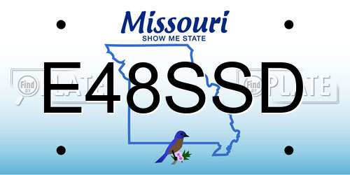 E48SSD Missouri License Plate