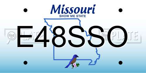 E48SSO Missouri License Plate