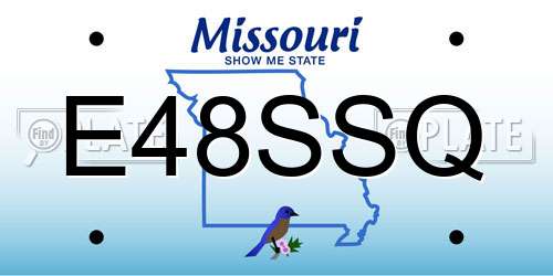 E48SSQ Missouri License Plate