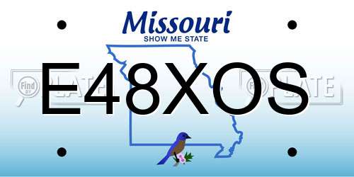 E48XOS Missouri License Plate