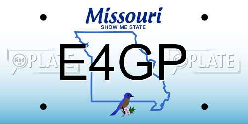 E4GP Missouri License Plate