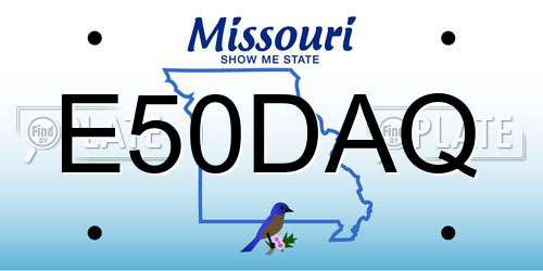 E50DAQ Missouri License Plate
