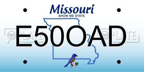 E50OAD Missouri License Plate