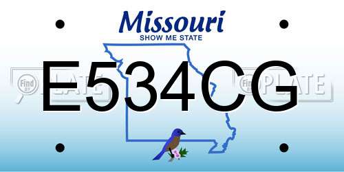 E534CG Missouri License Plate