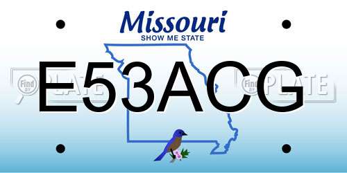 E53ACG Missouri License Plate