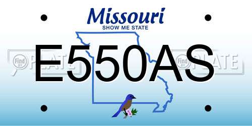 E550AS Missouri License Plate