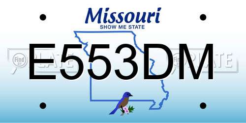 E553DM Missouri License Plate
