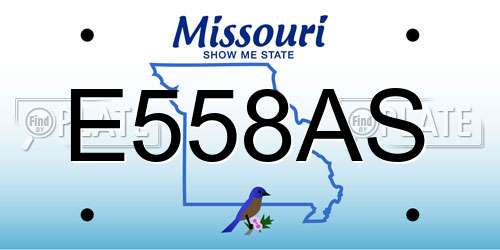 E558AS Missouri License Plate