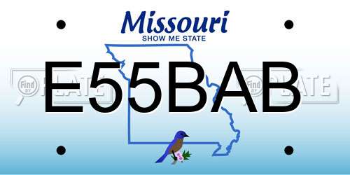 E55BAB Missouri License Plate