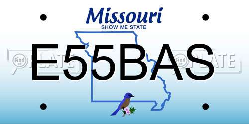 E55BAS Missouri License Plate