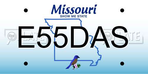 E55DAS Missouri License Plate