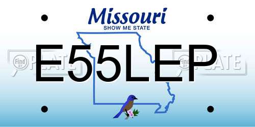 E55LEP Missouri License Plate