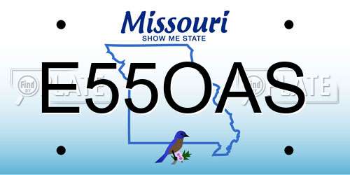 E55OAS Missouri License Plate