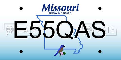 E55QAS Missouri License Plate