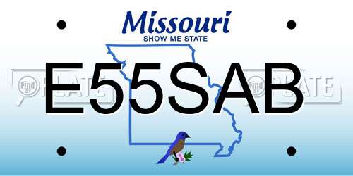 E55SAB Missouri License Plate