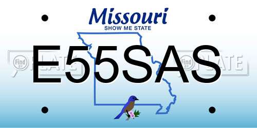 E55SAS Missouri License Plate