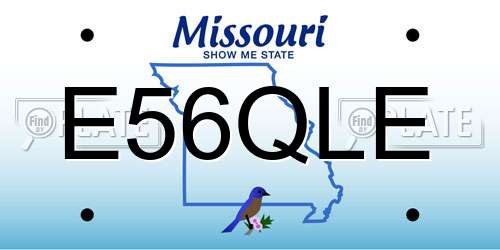 E56QLE Missouri License Plate