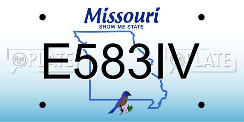 E583IV Missouri License Plate