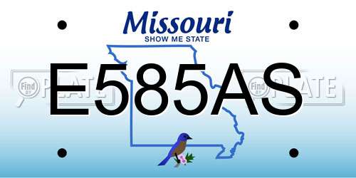E585AS Missouri License Plate