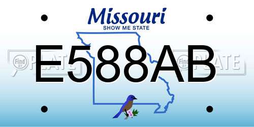 E588AB Missouri License Plate