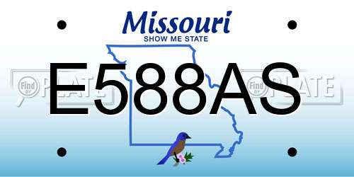 E588AS Missouri License Plate