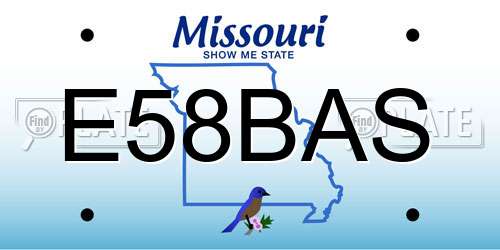 E58BAS Missouri License Plate