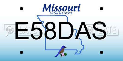 E58DAS Missouri License Plate